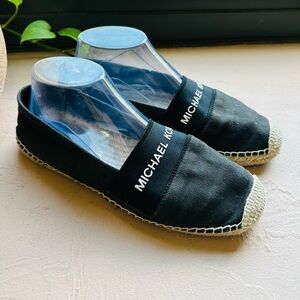 Michael Kors Black Canvas Slip On Espadrilles Size 9